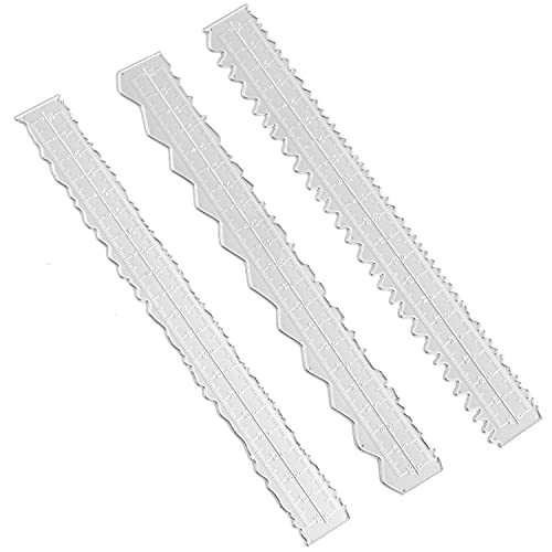3Pcs Irregular Edge Ruler, 8.4 Inch Metal Craft Ruler Paper Tearing Ruler For Embossing With Scrapbook Die Cuts Jagged Edge Rulers For Card Making School Office Diy Tools (3 Styles) #TOP14