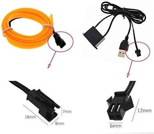 Miniatura 5 de DC 5 V portátil USB El cable de luz de tira de neón controlador de cinta EL Controlador de cinta EL Panel Controlador de unidad inversor (DC-5V)
