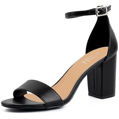 MUSSHOE Women's Sandals Block Chunky Heels for women Open Toe