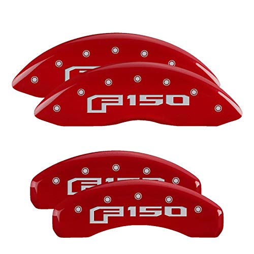 Mgp Caliper Covers - Brake Caliper Covers 2015-2020 Ford F-150 (Electric Rear Brake) 2018-2020 Ford Expedition - Front And Rear Set - F150 Logo - Red #TOP24