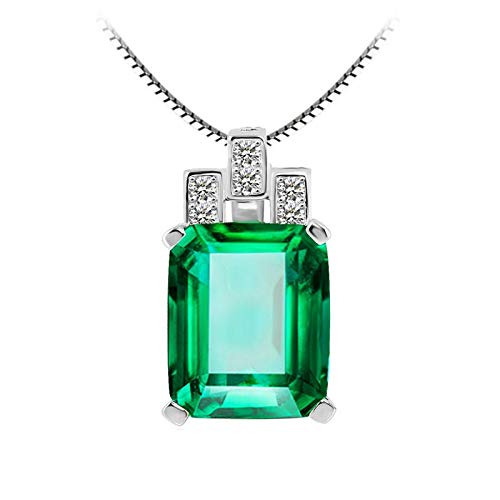 RM Jewellers 92.5 Sterling Silver American Diamond Lovely Princess Cut Pendant for Women