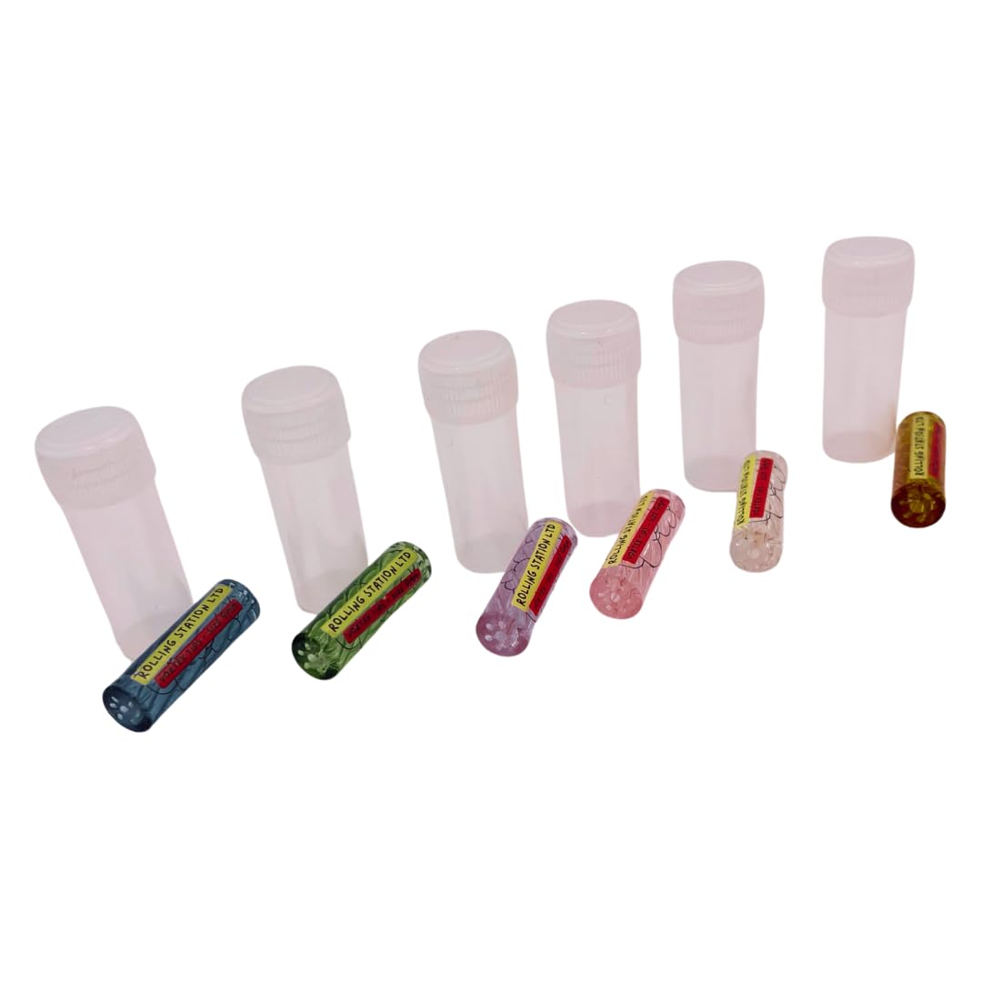 Glas-Filterspitze, 7 Löcher, 9 mm x 30 mm, leicht zu reinigen, Blau – Klar – Rosa – Gold – Grün – Lila, 6 Farben (6 Stück)