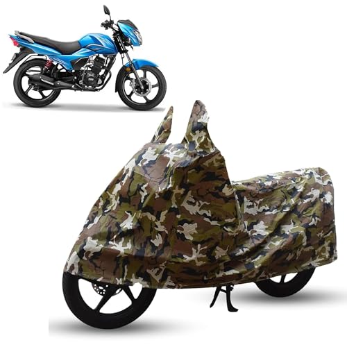 Image of Sulfar Bike Cover for TVS Victor (110) | Waterproof, Dustproof & UV Protected | All Weather Two Wheeler Cover (Army Green) New 2026 Variants