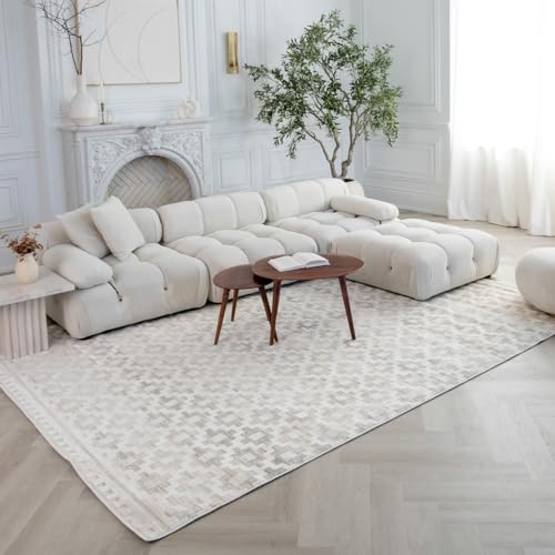 Rug Branch Talis 4' x 6' (3'11" x 5'7") Beige/Cream Geometric Indoor Area Rug, Contemporary, Medium Pile, Stain-Resistant Carpet - Living Room, Bedroom, Dining Room, and Kitchen by Rug Branch - Image 2