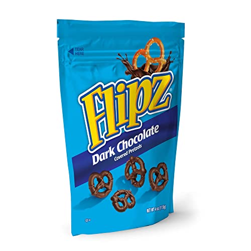 Flipz Dark Chocolate Covered Pretzels (4 Ounce, Pack of 6), Perfect Sweet, Salty, & Crunchy Snack For Adults And Kids - Thumbnail 4