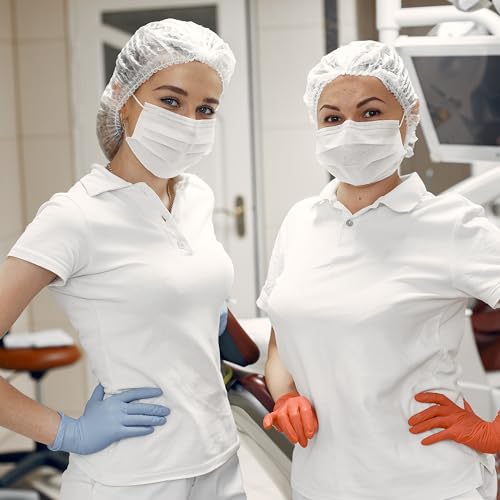 B-well Feather 100 Stück Einweg Nicht Gewebt Bouffant Kappen Einweg Haarhaube Haarnetz 53,3 cm mit elastischem Stretch-Band (Weiss)