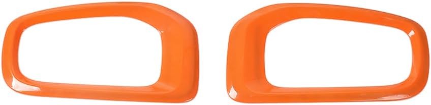 2pcs ABS Car Front Fog Lights Lamp Cover Trim Frame Decor Bezel for Jeep Renegade 2016 2017 2018 (Orange)