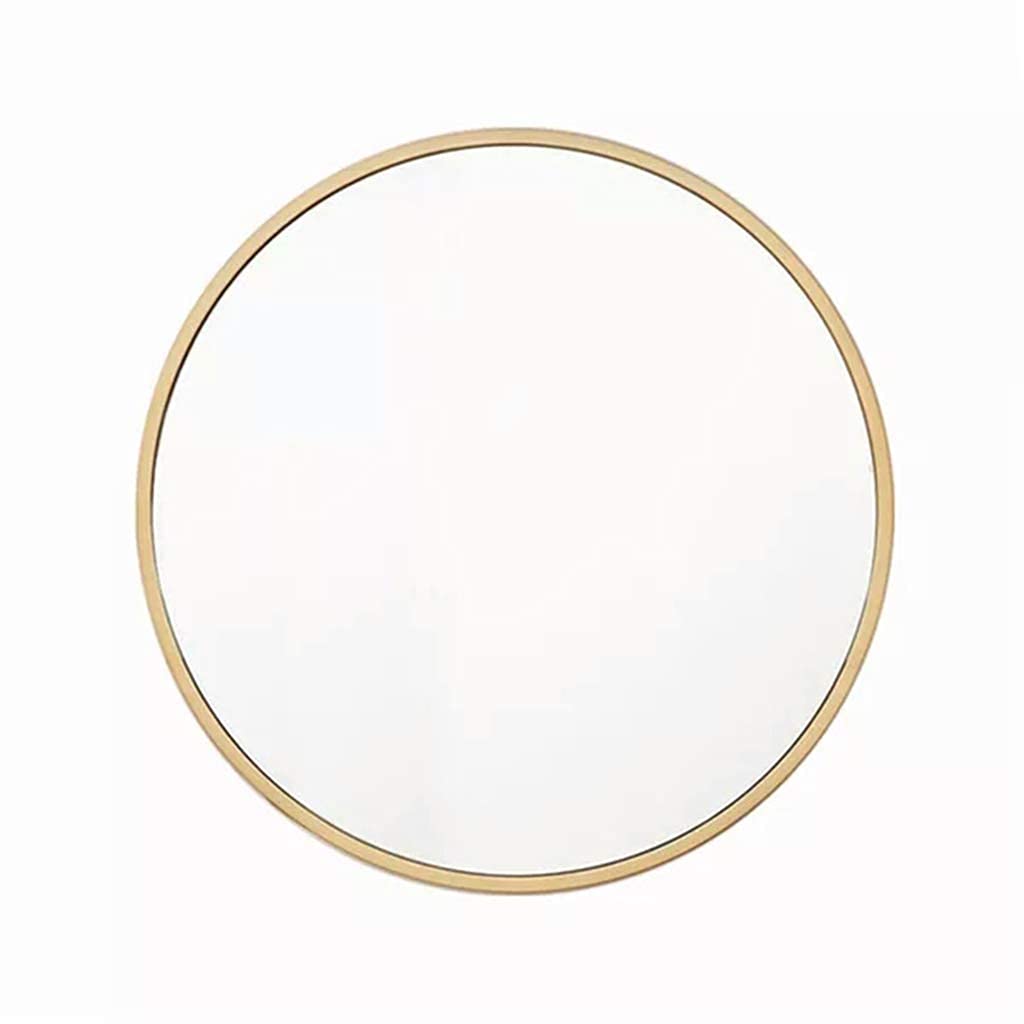 TYUHDUYUR Round Wall Mounted Shaving/Make Up Mirror Metal Framed Bathroom Vanity Hanging Mirror Home Decorative for Bedroom Living Room (50CM)