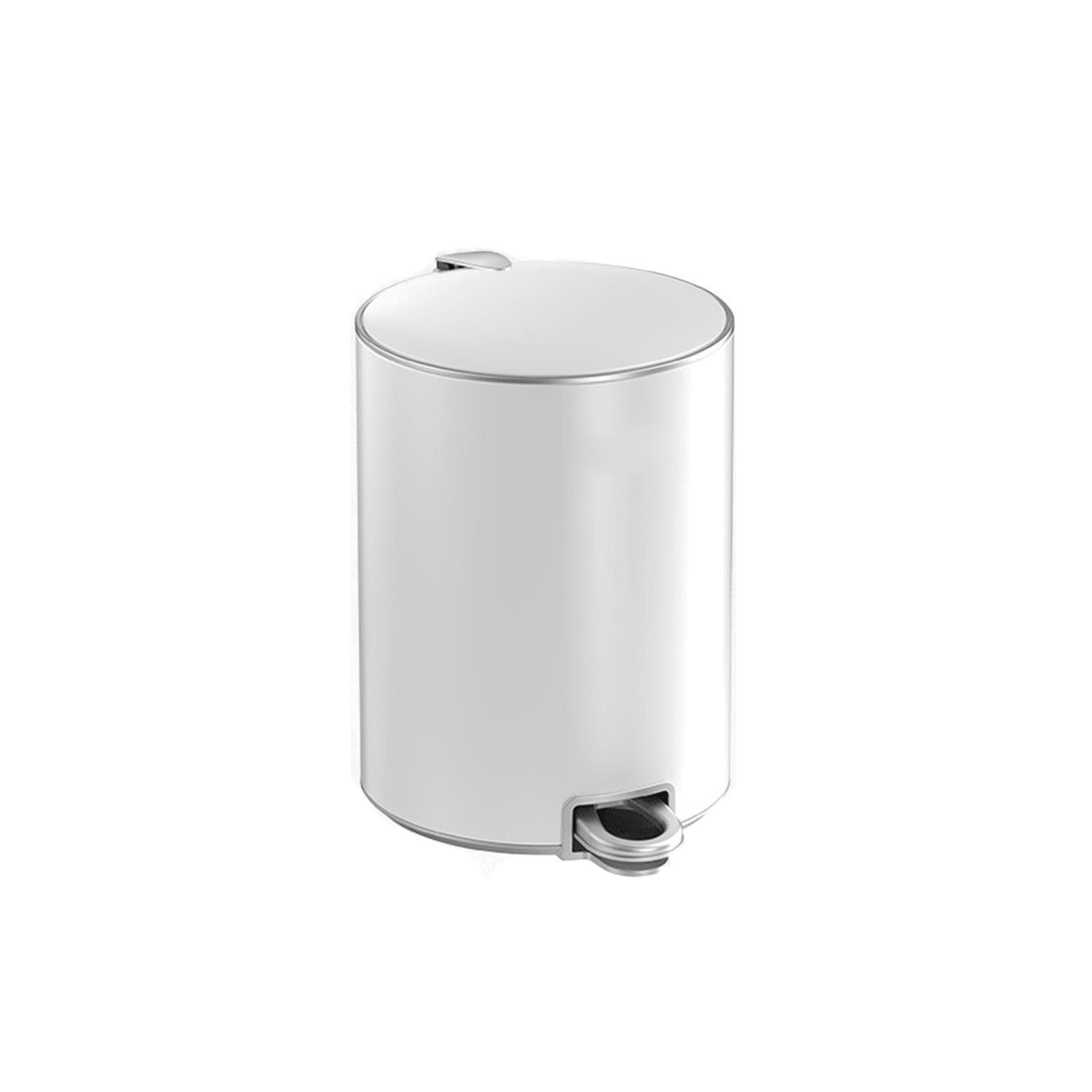 Papelera de baño Bote de Basura Grande Acero Inoxidable for el hogar, 8L/12L/15L, Cocina, baño, Dormitorio con Tapa, Bote(Blanco,15l)