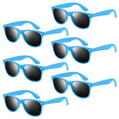 NEBURORA 6-Pack Neon Sunglasses