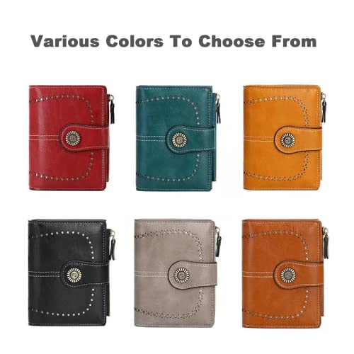 Wallet for Women Genuine Leather RFID Blocking Large Capacity Trifold Ladies Purse, Peacock Blue, One Size3