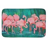 Kitchen Mat Waterproof Pink Flamingos Indoor Doormat Durable Welcome Mats Front Door Doormat Non Sli