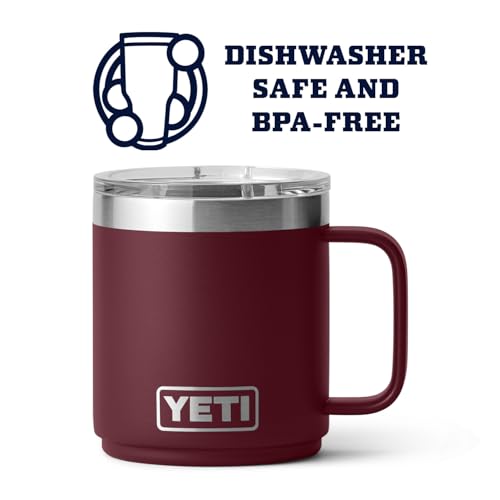 Image of YETI Rambler 10 oz Stackable Mug, Vacuum Insulated, Stainless Steel with MagSlider Lid, Wild Vine Red