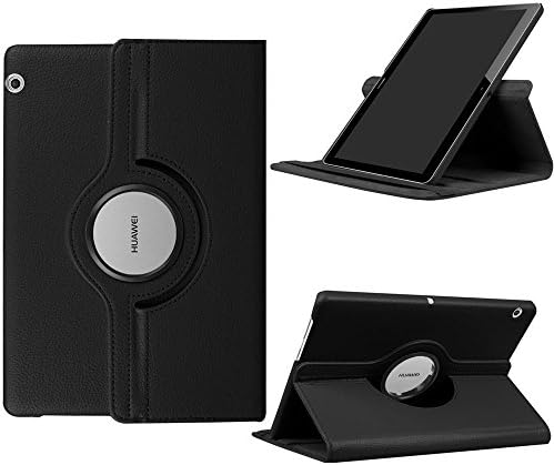 Huawei MediaPad /3 10 covers - Detuosi 360º rotating leather smartphone case protective cover with stand function for Huawei T3 10 inch tablet. Black