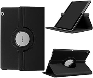 Huawei MediaPad /3 10 covers - Detuosi 360º rotating leather smartphone case protective cover with stand function for Huawei T3 10 inch tablet. Black