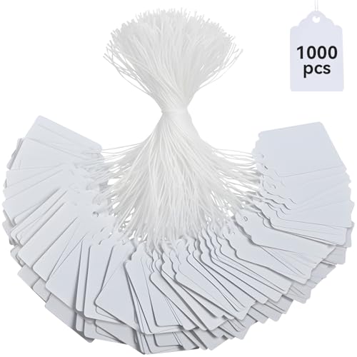 Etiquetas de joyería con cordel BBX de fácil escritura para control de inventario, 1000 unidades