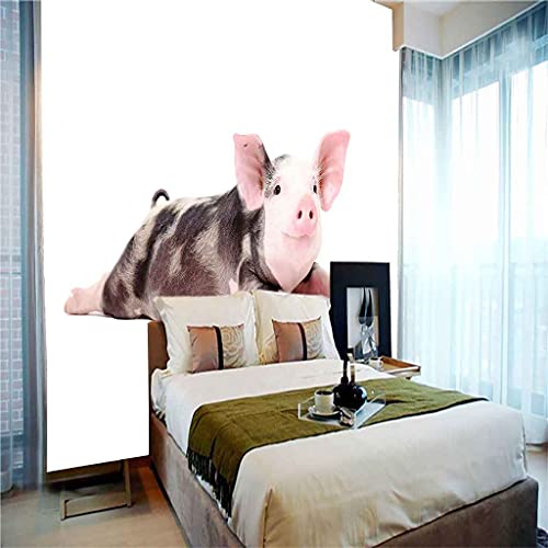 Peinture murale cochon rose 3D papier peint sans colle - 5