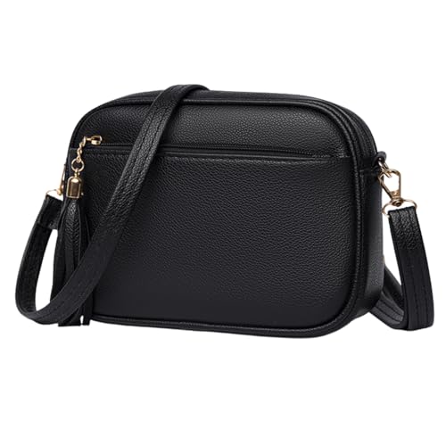 Image of COZIIESKE Women's Small Cross Body Bag with Tassel – Faux Leather Shoulder Purse with Multi-Pocket, Anti-Theft Zip, Adjustable Detachable Strap for Travel, Work & Daily Use