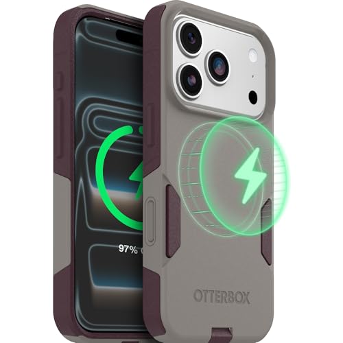 Image of OtterBox iPhone 17 Pro (Only) - Commuter Series Case - Built-in MagSafe - Thin, Dual-Layer, Pocket-Friendly, Port Cover - 50 Shades of Kinda Purple