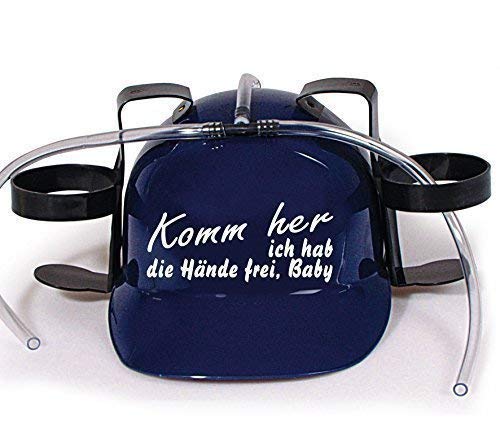 Trinkhelm Spaßhelm mit Print - Komm her ich hab die Hände frei, Baby - 51613 Farbe blau