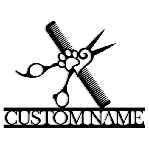 Catannya Personalized Dog Grooming Wall Art Sign