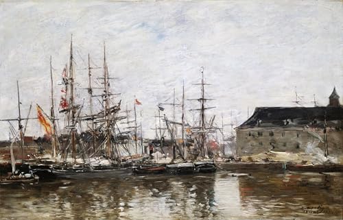 Lienzo decorativo Dock Anversa de Eugene Louis Boudin para una oficina elegante
