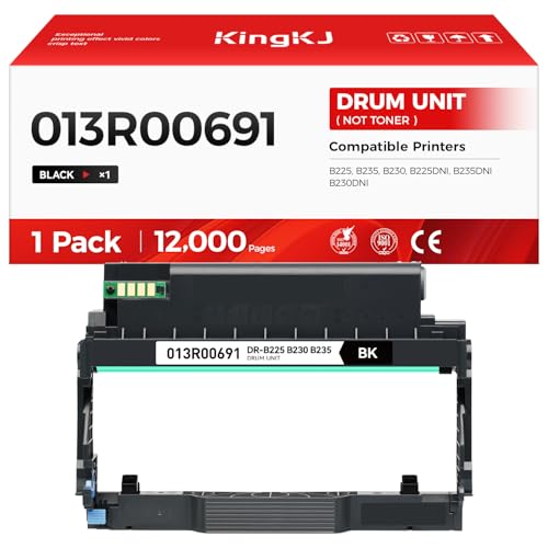 KingKJ 013R00691 B230 B225 B235 Drum Unit (Not Toner) Black 1-Pack High-Yield Replacement Compatible with Xerox B225 B235 B230 B225DNI B235DNI B230DNI Printer Imaging Drum Laser All-in-One Copier Copy
