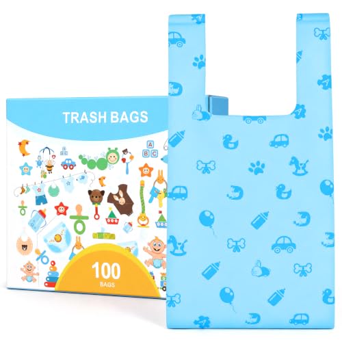 VINATO 100 Bolsas para Excrementos Caninos con Asa, Extra Gruesas y Largas, Neutralizan Olores (37x17cm)