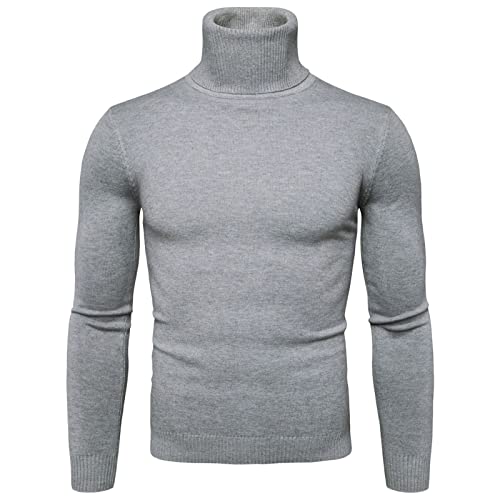 Turtleneck Men Slim Fit Men's Vintage Turtleneck Sweater Slim Fit Cable Knit Sweater