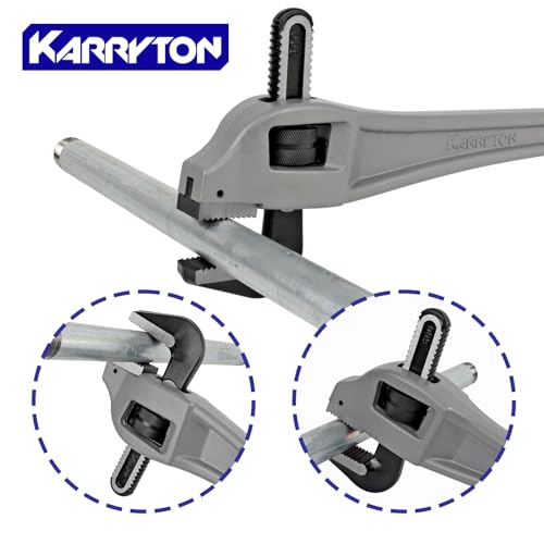 Image of 24 Inch Aluminum Offset Pipe Wrench, 4 inch /101mm Adjustable Jaw Capacity, Heavy Duty Plumbers Wrench with Drop Forged Steel Jaw(CR-V), Perfect Plumbing Tool Exceed GGG Standard