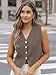 LILLUSORY Sweater Vest Women Dressy Button Up Sweater Tank Tops 2025 Knit Work Business Casual Outfits DeepCamel S