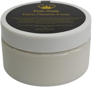 Posh Chalk PCP0600 Extra Flexible Paste 200ml - Add Dynamic + Bendable Texture - Uncolored Customizable - Canvas, Wood, Glass, Metal - DIY, Craft, Upcycling, Furniture