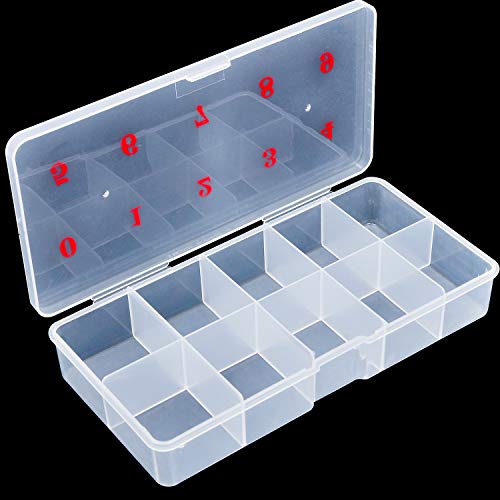 3 Pack 10 Space Transparent False Nail Art Tips Storage Box Nail Rhinestone Glitter Storage Case Container #TOP1