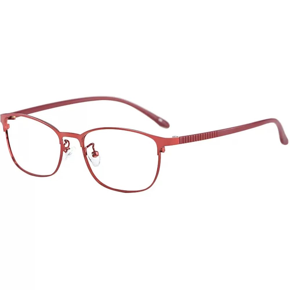 Ultraligero Gafas de lectura Moda Oval rojo Gafas Mujeres Gafas de computadora Anti Glare Gafas de lectura Metal Flexible Montura