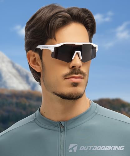 Image of Sport Polarized Sunglasses for Men and Women, Stylish and Lightweight Cycling Sunglasses with UV400 Protection
