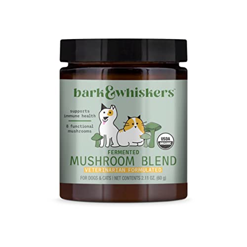 Dr. Mercola, Bark & Whiskers, Organic Mushroom Blend for Pets, 2.11 oz, Supports Digestive and Immune Health, Non GMO, Soy Free, Gluten Free, USDA Organic