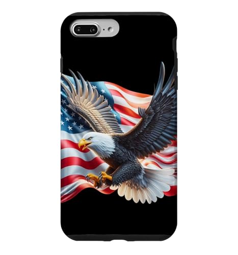 USA Patriotic Eagle - ���b�h �z���C�g �u���[ �A�����J�� �Z���u���[�V���� �X�}�z�P�[�X iPhone 7 Plus/8 Plus �p