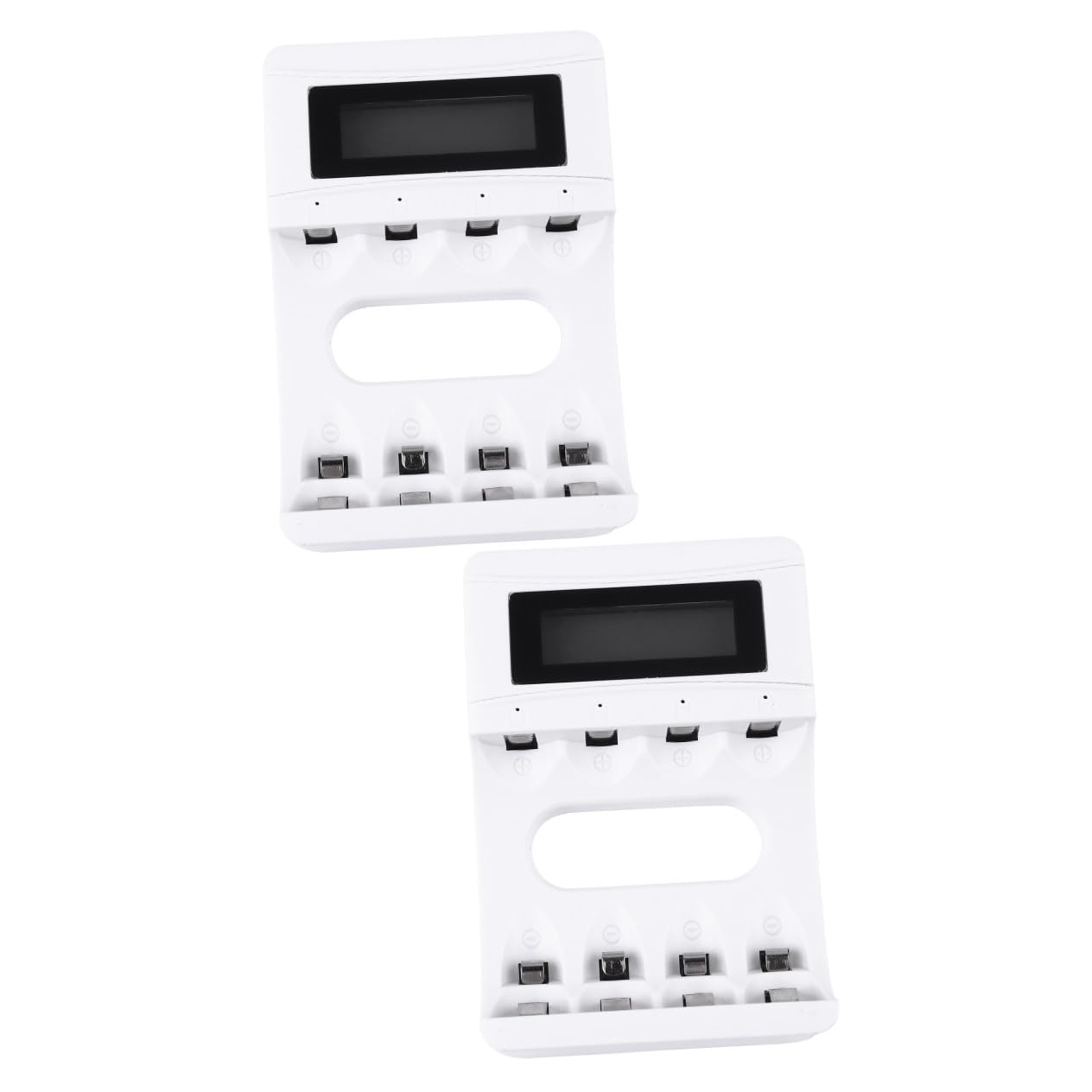 TEHAUX 2pezzi Caricatore Usb Lcd Slot Per Batterie Ricaricabili Con Protezione Da Sovraccarico e Display Integrato Compatibile Con Pile Stilo e Altre Batterie Ricaricabili