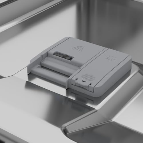 Flexible Regalsysteme des Beko Geschirrspülers BDIN16430 mit TrayWash für große Teller und Gläser in Familienküchen.