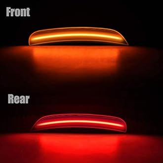 RANSOTO LED Side Marker Light Compatible with Dodge Charger 2015 2016 2017 2018 2019 2020 2021 2022 2023 Front Amber Rear Lamp Lights Smoked