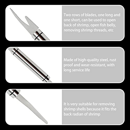 Bernie Ansel Shrimp Deveiner Tool And Peeler - 5 In 1 Multifunctional Shrimp Line Fish Maw Knife With Cleaning Cloth, Stainless Steel Shrimp Peeler And Deveiner Tool (2 Pcs) #TOP4