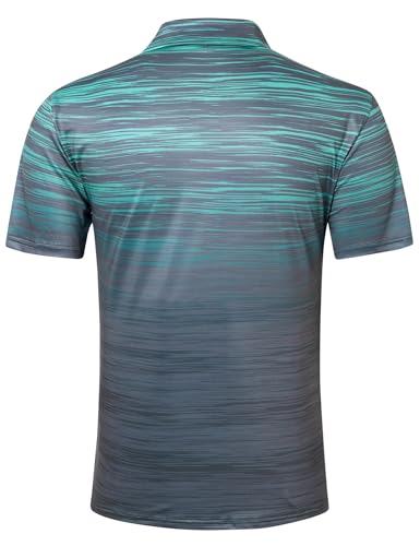 Mens Golf Shirts Short Sleeve Dry Fit Athletic Moisture Wicking Golf Polo Performance Printed Collared Polos2