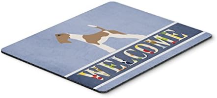 Caroline's Treasures BB8284MP Wire Fox Terrier Welcome Mouse Pad, Hot Pad or Trivet, Blue for Home Office Gaming Working Computers Laptop Mouse Mat,Washable Large Mousepad image 2