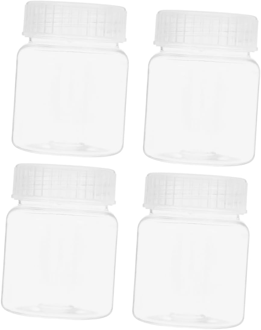 SUPVOX 4pcs Chemical Storage Bottle Laboratory Bottles Lab Reagent Tight Sealing Caps Wide Mouth Containers