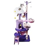 SENNAUX Multi-Level Cat Tower Cat Tree 65inch Cat Condos Adorable Cat Activity Trees for Indoor Cats
