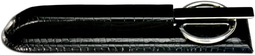 Dacasso Crocodile Embossed Leather Desk Set - Luxury Leather Desk Pad & Desk Organization Essentials - Office Organization & Executive Desk Decor - (Black, 8 Piece)