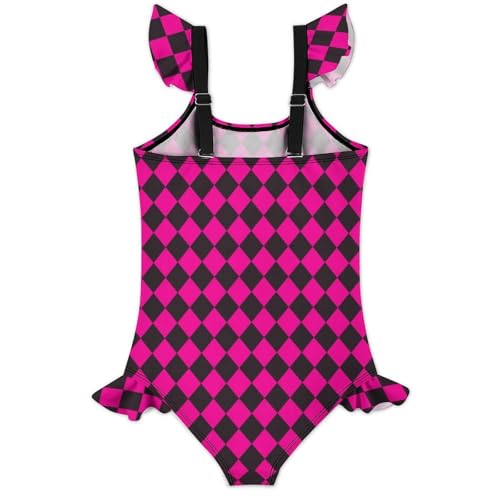 Image of Girls One Piece Swimsuit Polka Dots Ruffles Swimwear Bathing Suits 3-12 Years