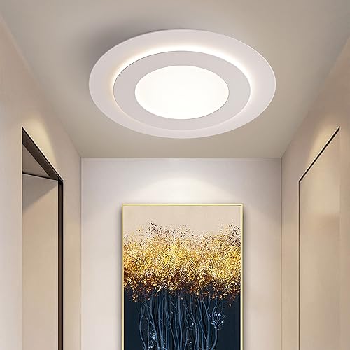 Meloweel Deckenlampe Schlafzimmer 4000K丨30cm „Mystic Galaxy“ LED Deckenleuchte, 18W Natürliches Licht, Weiße Ultradünne Rund Deckenlampe, Deckenlampe Flur