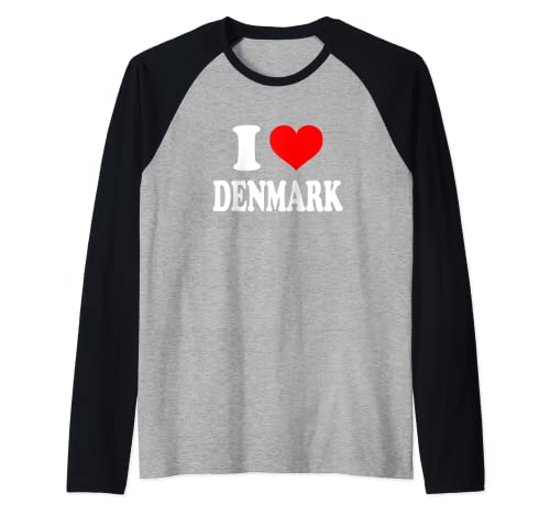 Danemark - I Heart Denmark - I Love Denmark Manche Raglan