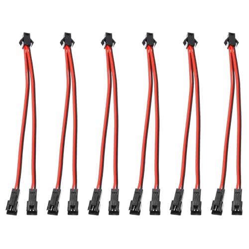 Image of PATIKIL 15CM 1 to 2 ARGB Splitter Cable, 6 Pcs PWM Fan RGB Extension Power Cord with SM 2 Pin Connector Plug for Computer Chassis Motherboard